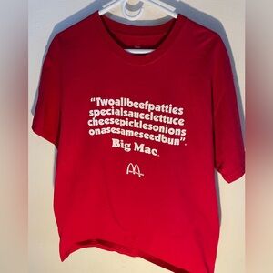McDonald's Red Tee with Big Mac Print